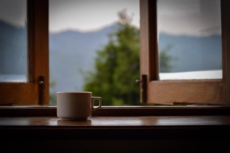 Cup of tea with a view. Coffee in the mountains. Tea by the window. Dreamy, overcast days. Photo by Maheima Kapur on Unsplash